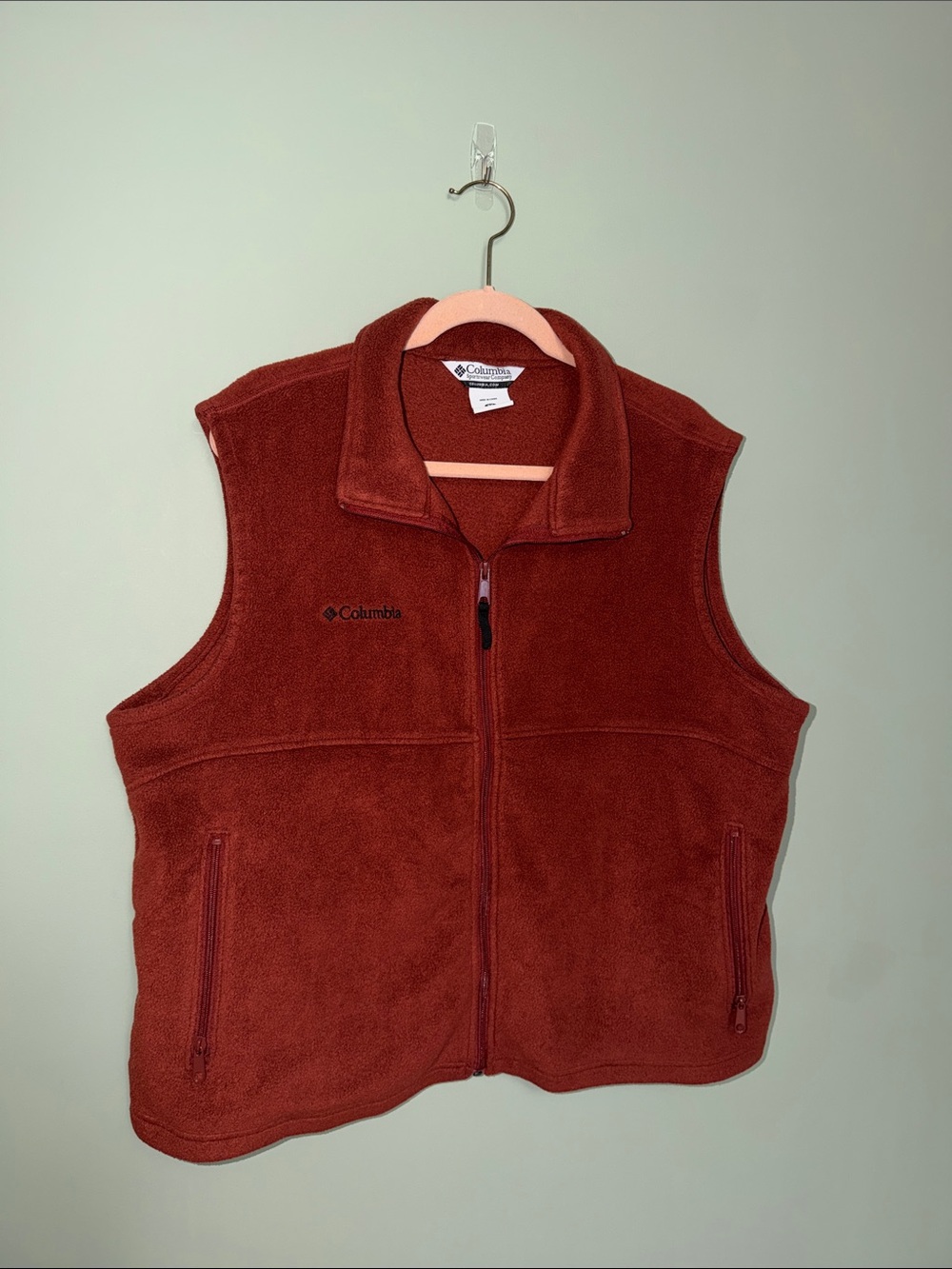 Columbia Women’s 2X Fleece Vest Rust Red Full Zip